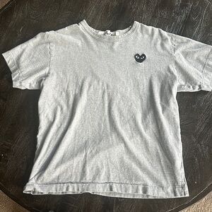 Comme des Garcons PLAY Gray Tee with Heart Emblem size L